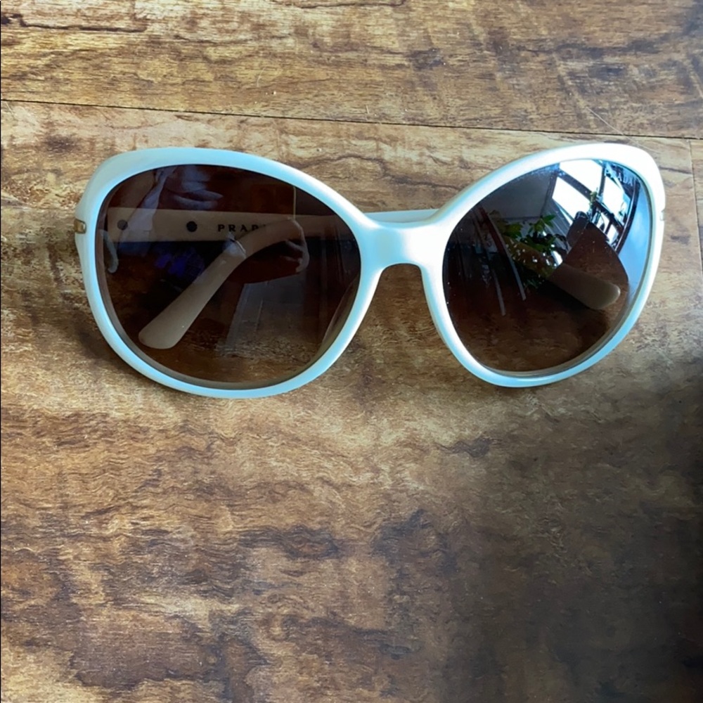Prada white sunglasses